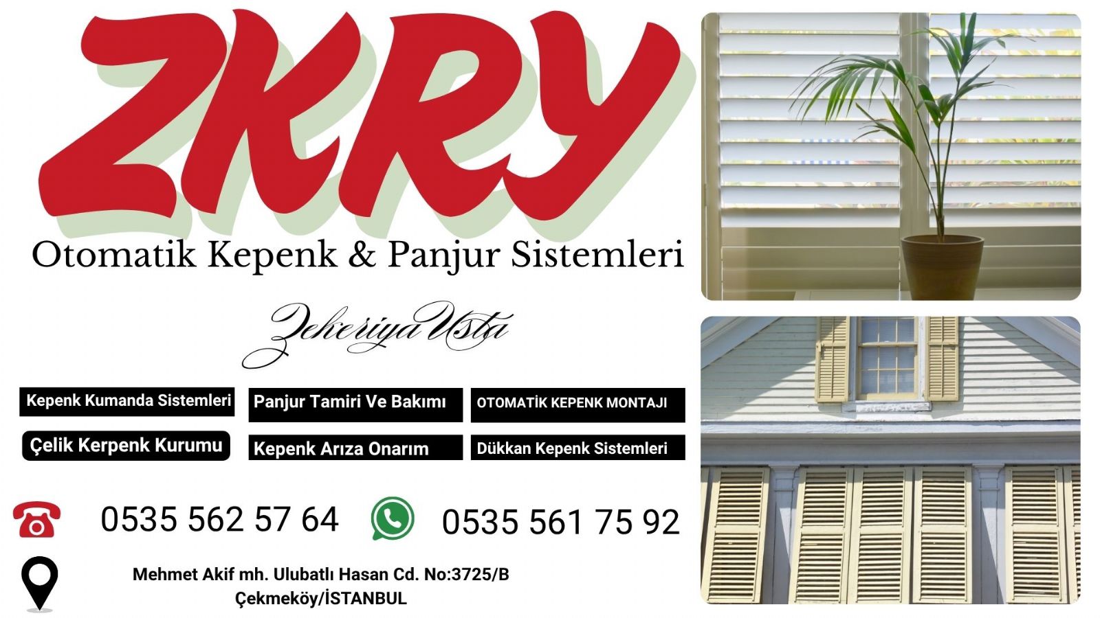 Çekmeköy panjur ve Kepenk Tamiri
